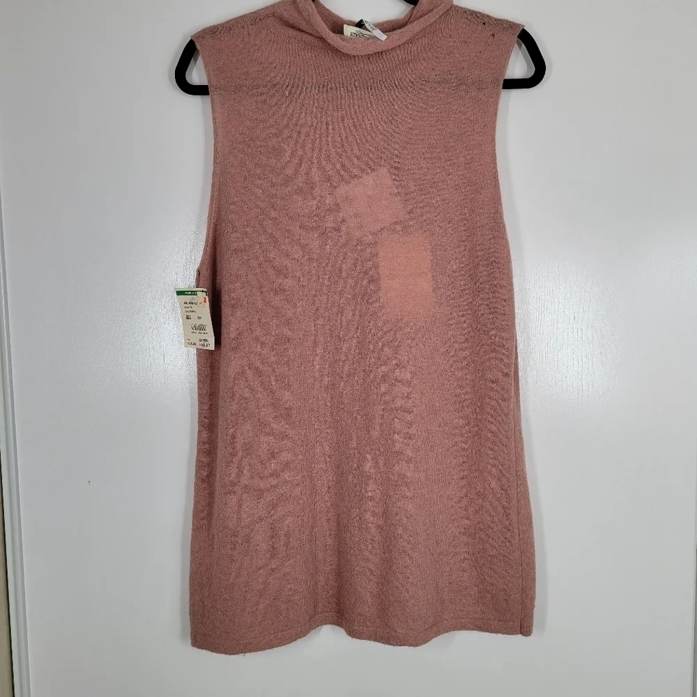 Marina Rinaldi Alpaca Blend‎ Mock Neck Sleeveless Top Large Vintage
